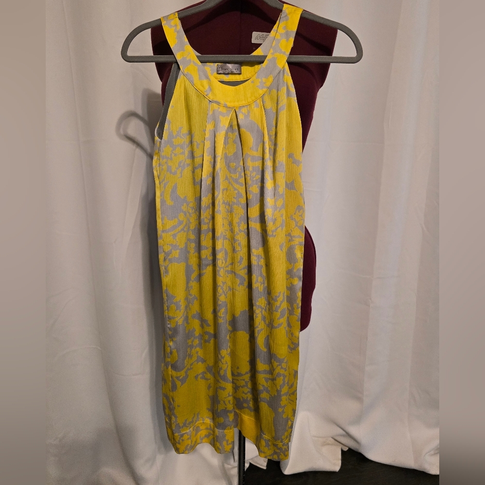 Francesca’s Yellow & Gray Sleeveless Mini Dress Women’s Size Small - Picture 1 of 6